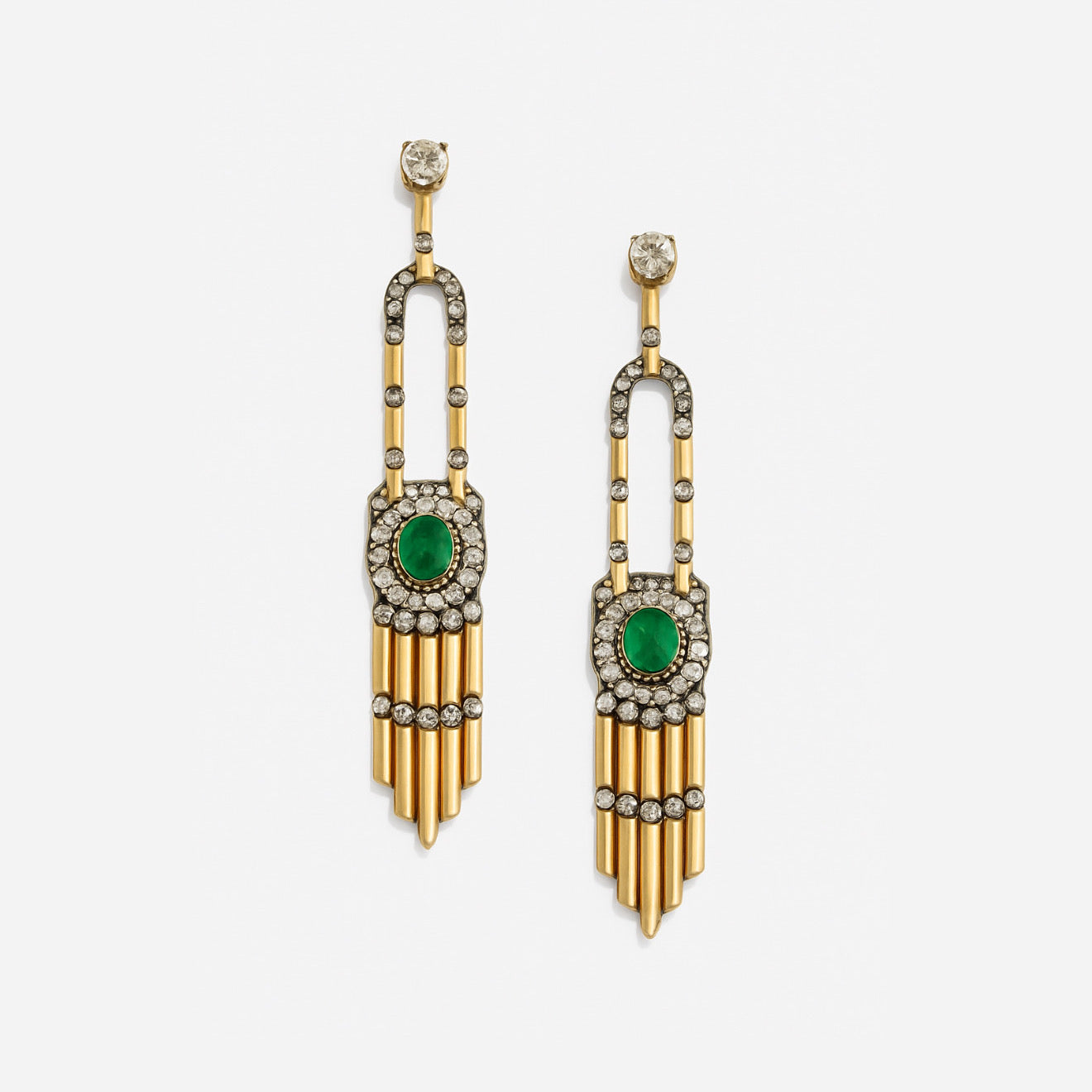Emerald Fringe Earrings