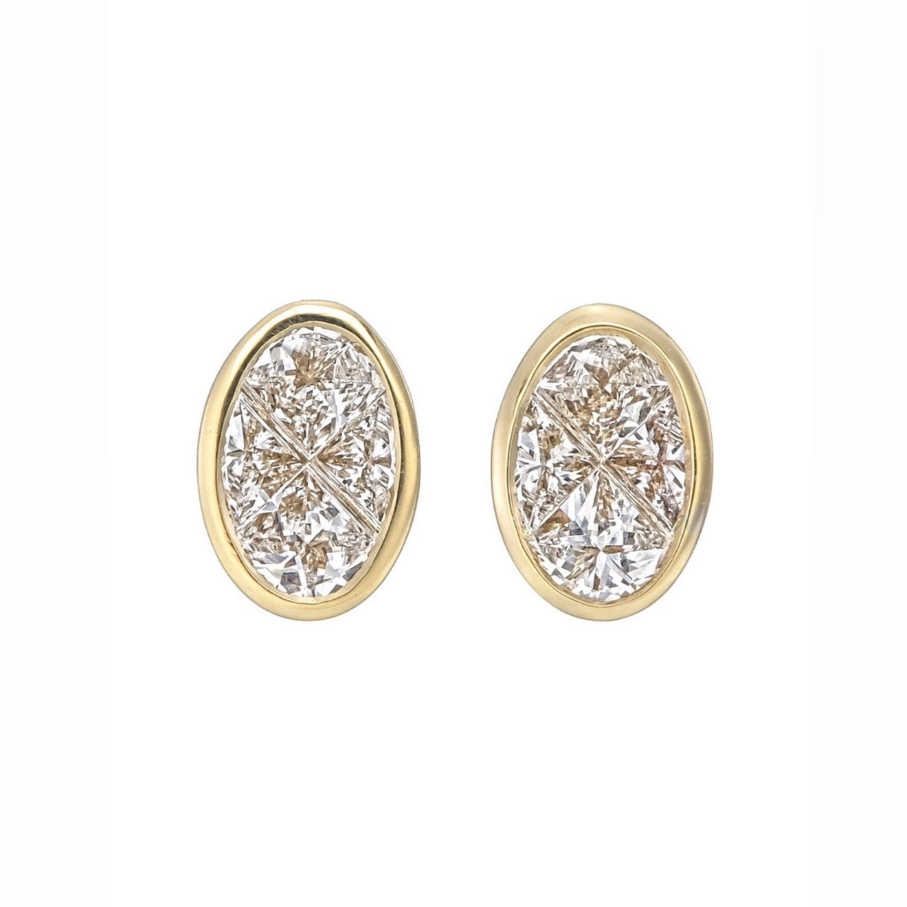 Illusion-Set Oval Diamond Studs