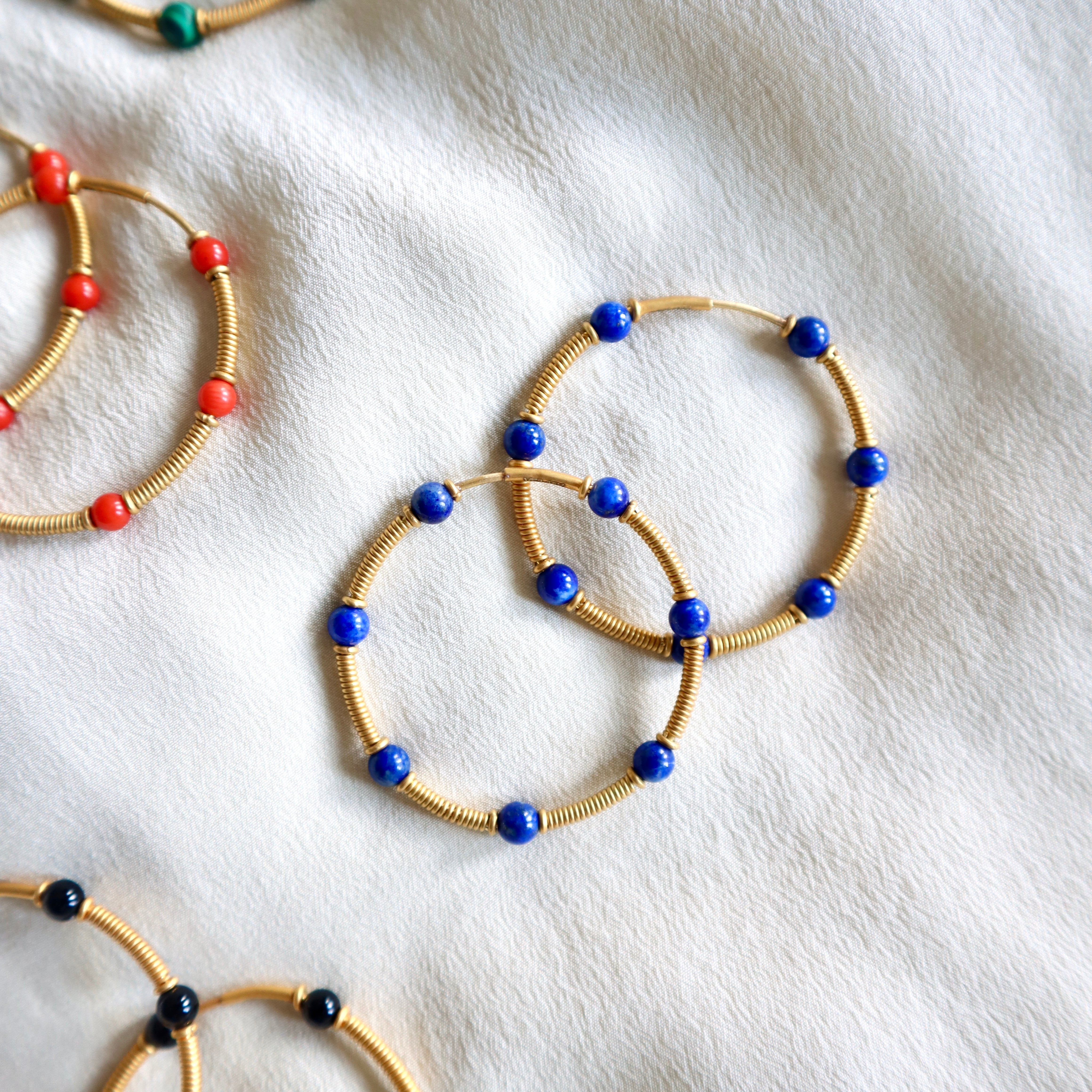 Lapis Coil Hoops