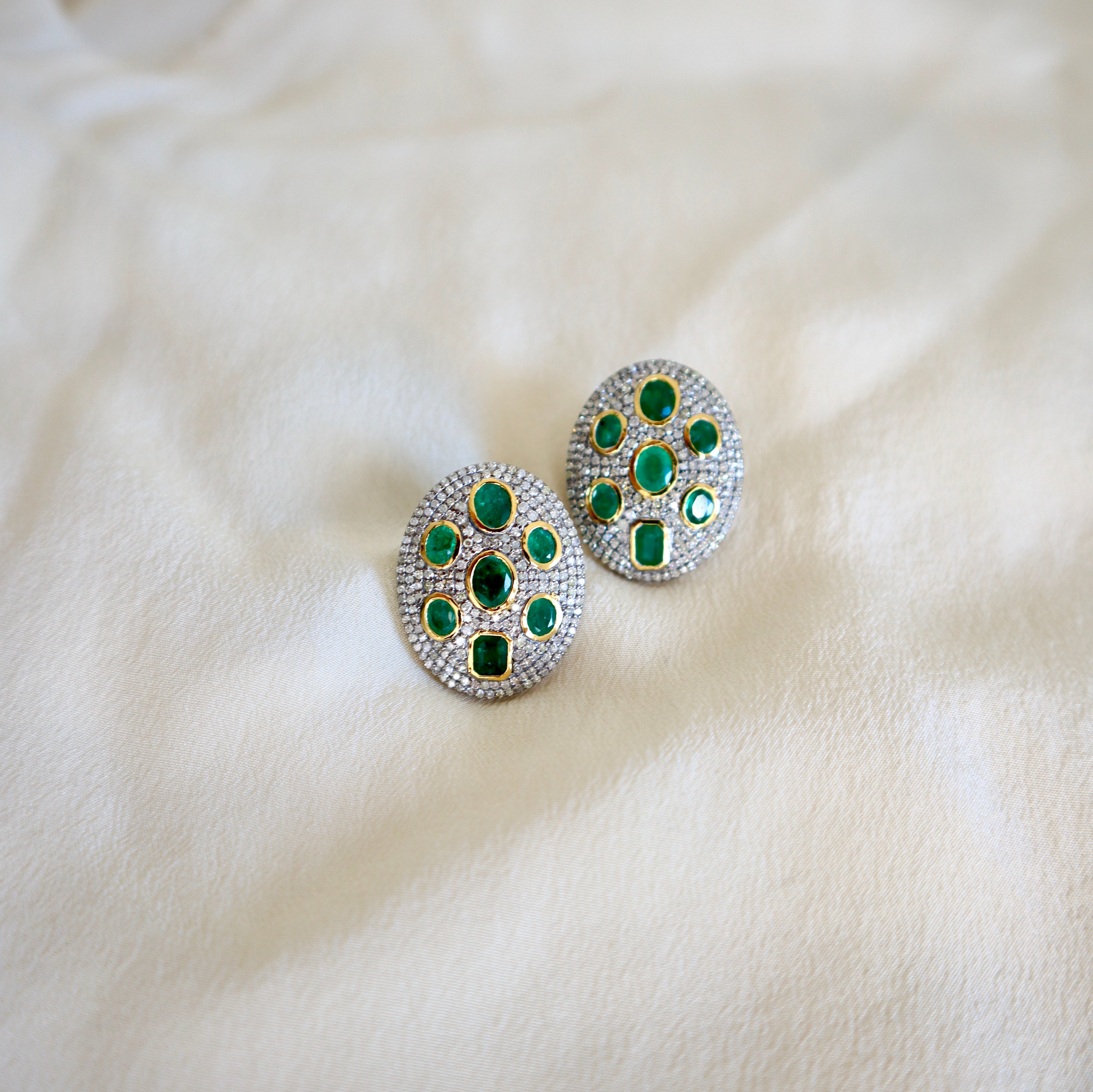 Emerald Mandala Studs