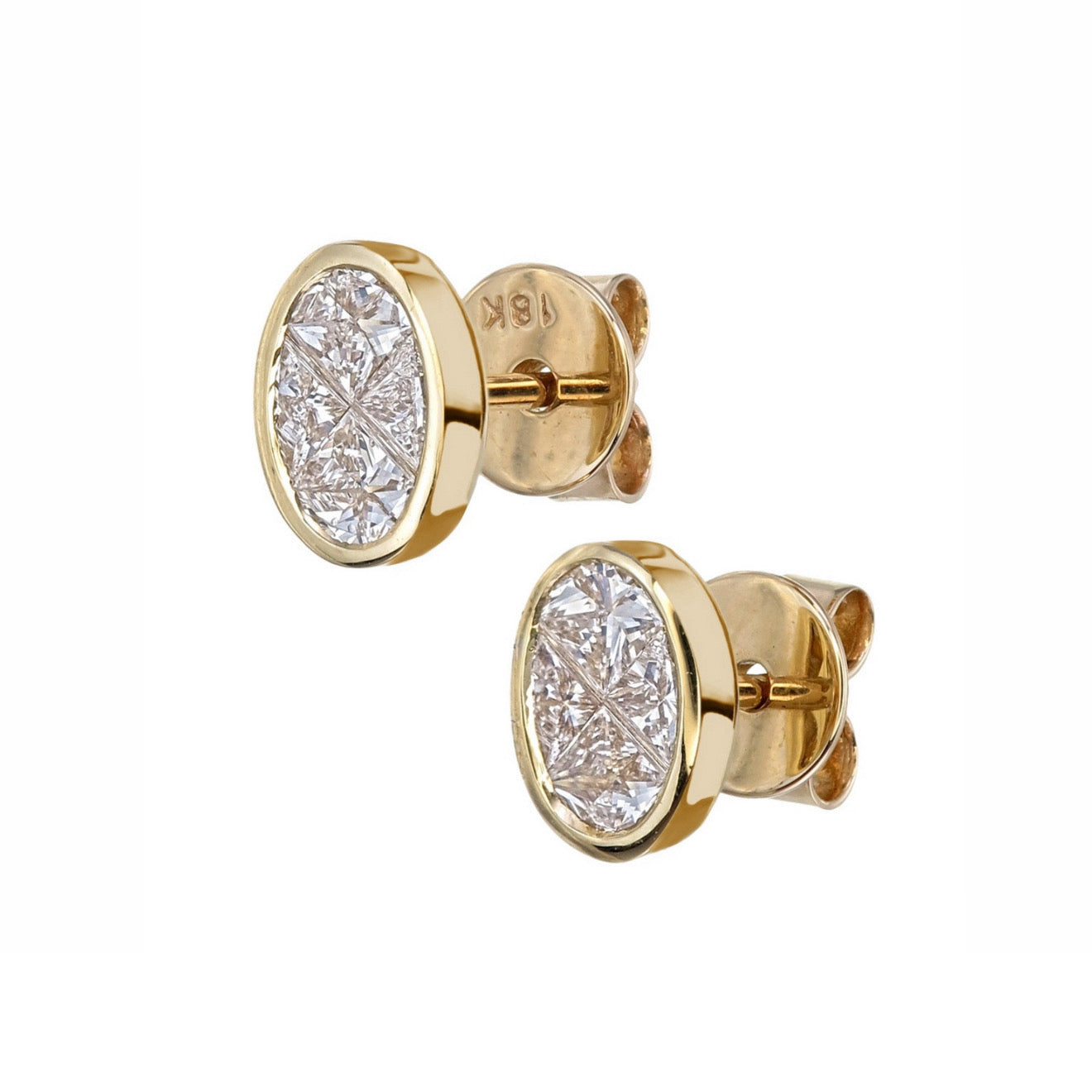 Illusion-Set Oval Diamond Studs