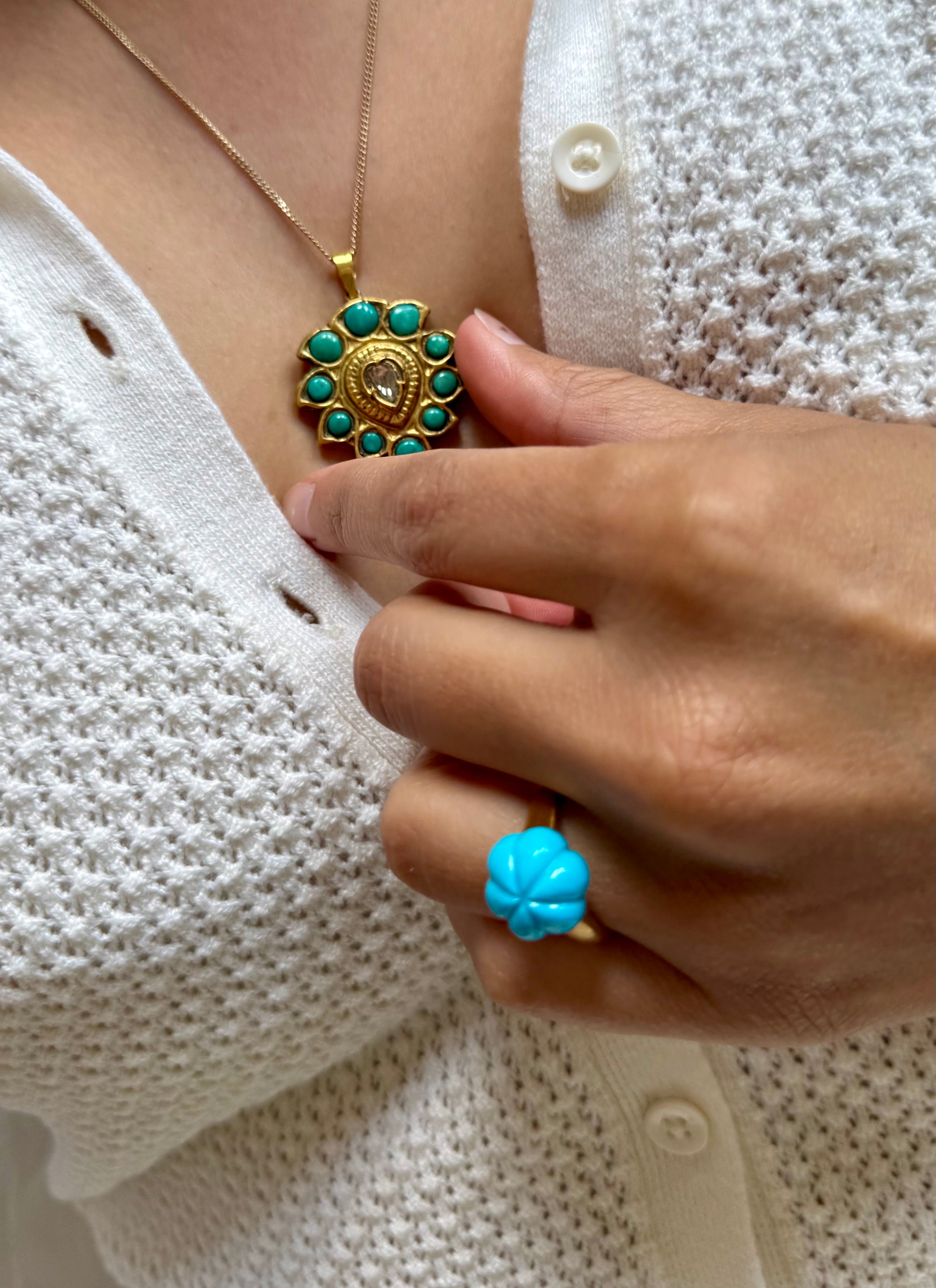 Turquoise Bloom Pendant