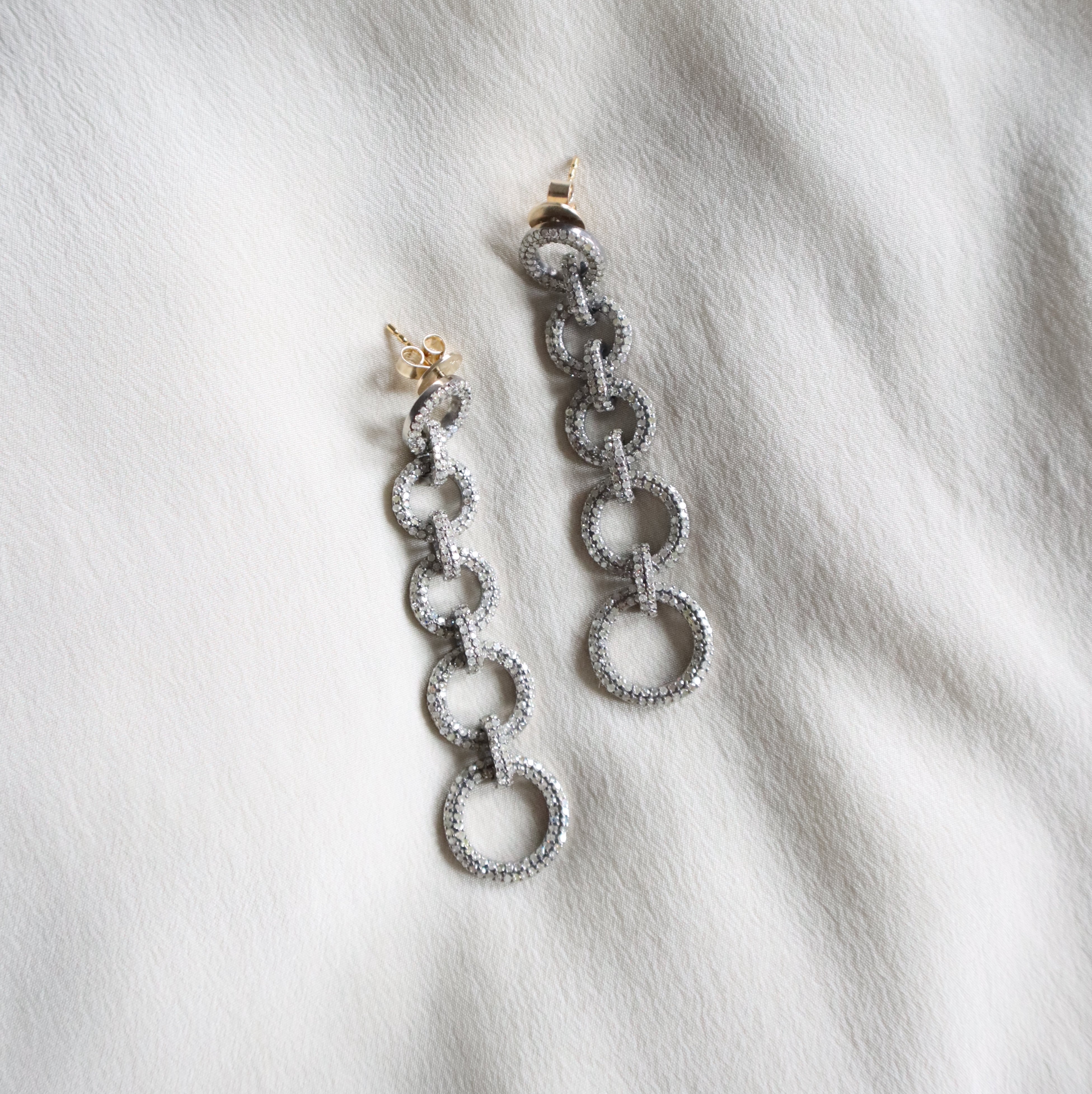 Victorian DIamond Chain Earrings